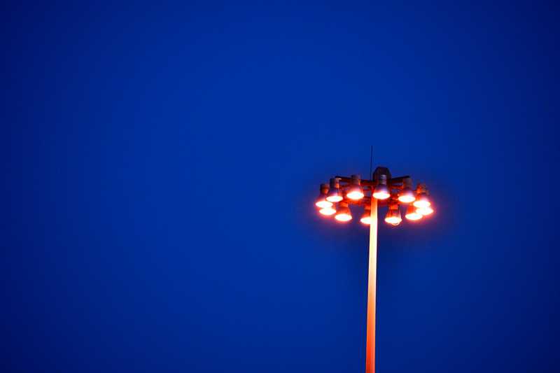 Lamp in sky at night